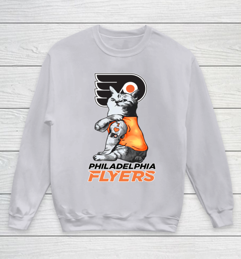 NHL My Cat Loves Philadelphia Flyers Hockey Youth Sweatshirt 3