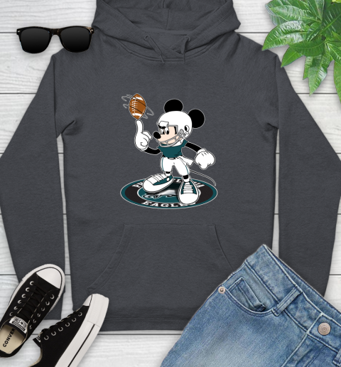 NFL Football Philadelphia Eagles Cheerful Mickey Disney Shirt Youth Hoodie 8
