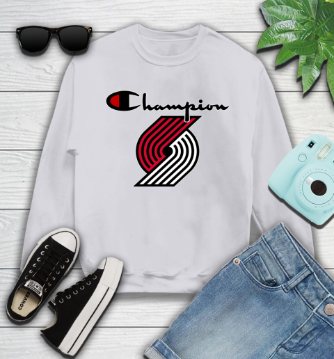 NBA Basketball Portland Trail Blazers Champion Shirt Youth Sweatshirt 2