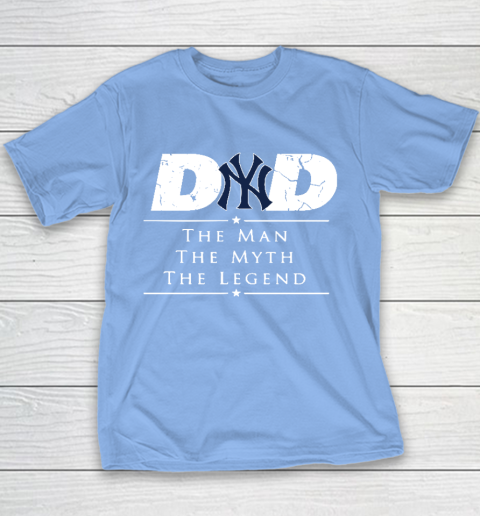 New York Yankees MLB Baseball Dad The Man The Myth The Legend Youth T-Shirt - Image 9