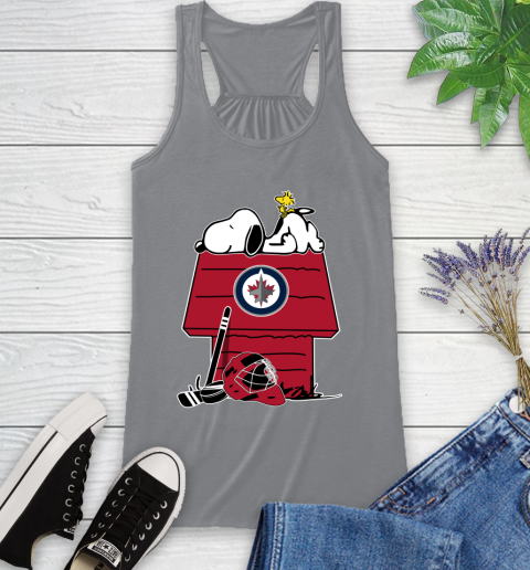 Winnipeg Jets NHL Hockey Snoopy Woodstock The Peanuts Movie Racerback Tank 5