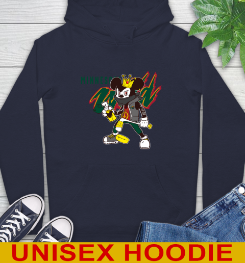 Minnesota Wild NHL Hockey Mickey Peace Sign Sports Hoodie 4