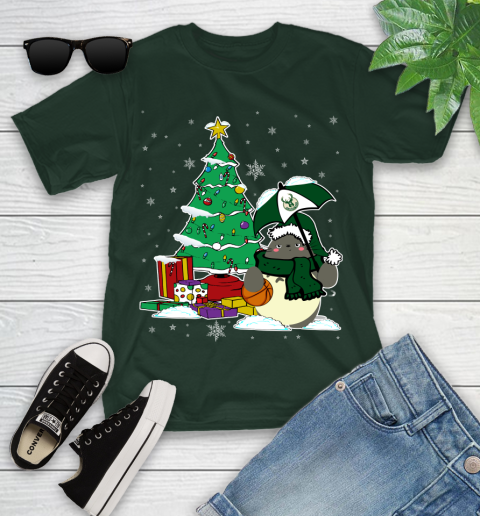 Milwaukee Bucks NBA Basketball Cute Tonari No Totoro Christmas Sports Youth T-Shirt 5