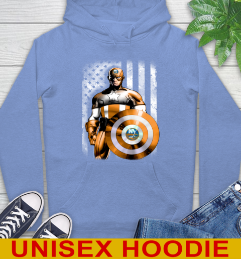 New York Islanders NHL Hockey Captain America Marvel Avengers American Flag Shirt Hoodie 11