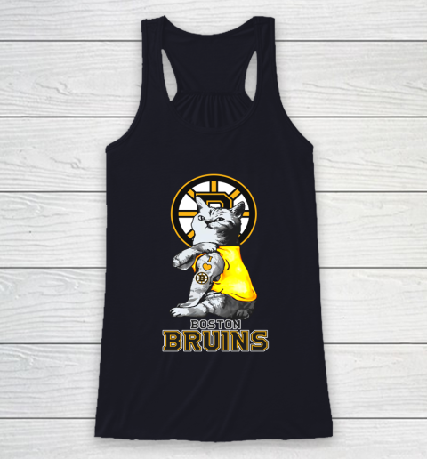 NHL My Cat Loves Boston Bruins Hockey Racerback Tank 7