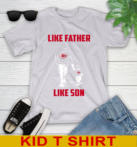 Cincinnati Reds MLB Baseball Like Father Like Son Sports Youth T-Shirt 4