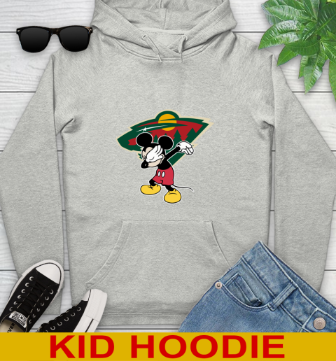 Minnesota Wild NHL Hockey Dabbing Mickey Disney Sports Youth Hoodie
