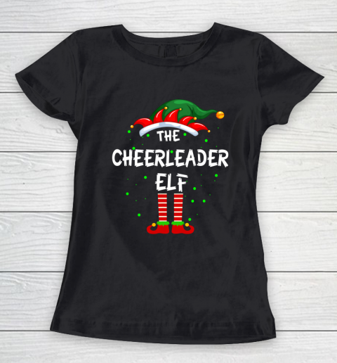 Cheerleader Elf Family Matching Group Funny Christmas Pajama Women's T-Shirt