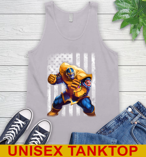 MLB Baseball Chicago Cubs Thanos Marvel American Flag Shirt Tank Top 3