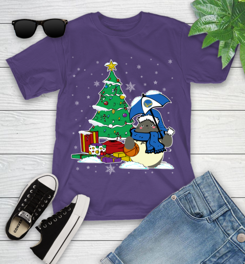 Golden State Warriors NBA Basketball Cute Tonari No Totoro Christmas Sports Youth T-Shirt 3