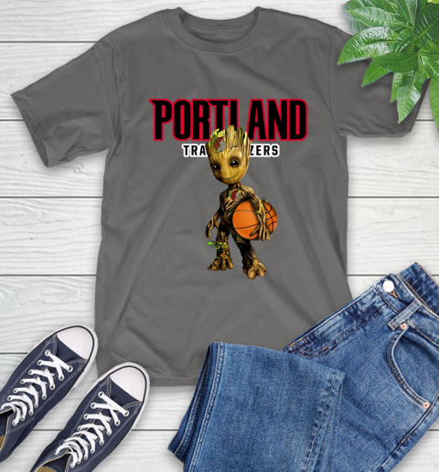 Portland Trail Blazers NBA Basketball Groot Marvel Guardians Of The Galaxy T-Shirt 9