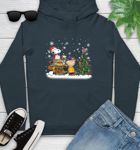 Los Angeles Lakers NBA Basketball Christmas The Peanuts Movie Snoopy Championship Youth Hoodie 10