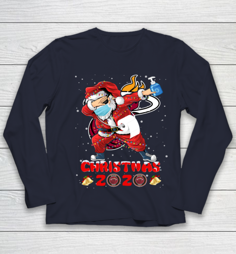 Miami Heat Funny Santa Claus Dabbing Christmas 2020 NBA Youth Long Sleeve 2
