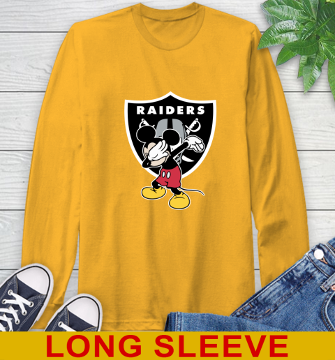 Oakland Raiders NFL Football Dabbing Mickey Disney Sports Long Sleeve T-Shirt 3
