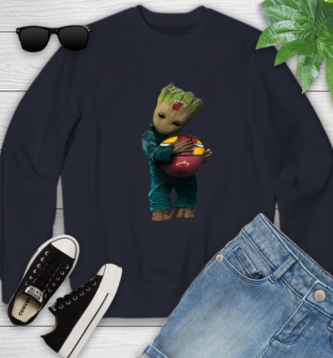 NBA Groot Guardians Of The Galaxy Basketball Sports Miami Heat Youth Sweatshirt 3
