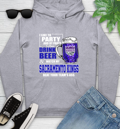 NBA Drink Beer and Watch My Sacramento Kings Beat Your Team's Ass Basketball Youth Hoodie 6