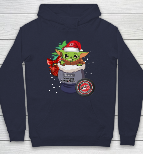 Carolina Hurricanes Christmas Baby Yoda Star Wars Funny Happy NHL Hoodie 4