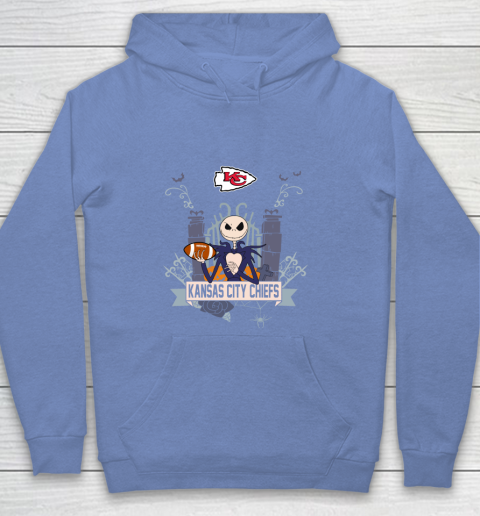 NFL Kansas City Chiefs Football Jack Skellington Halloween Youth Hoodie 8