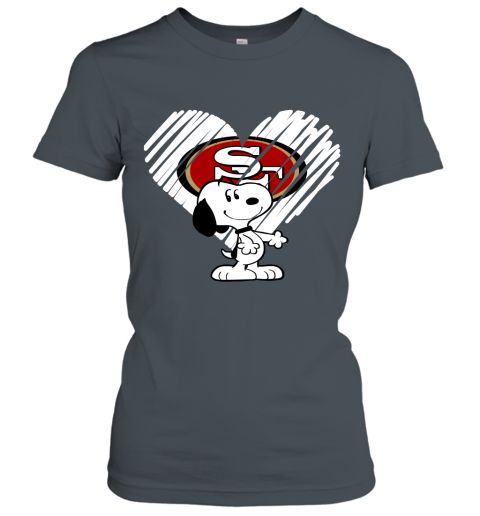 9dyv a happy christmas with san francisco 49ers snoopy ladies t shirt 20 front dark heather