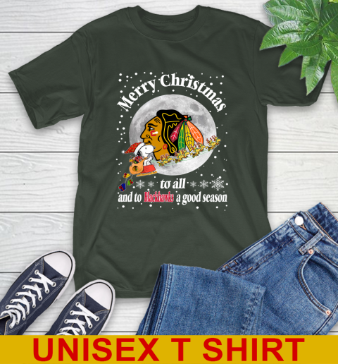 Chicago Blackhawks Merry Christmas To All And To Blackhawks A Good Season NHL Hockey Sports T-Shirt 6