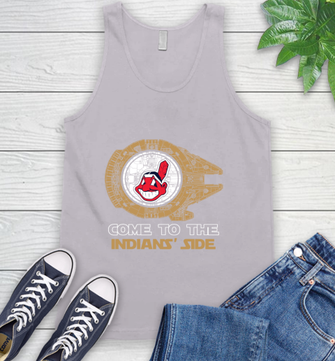 MLB Come To The Cleveland Indians Side Star Wars Baseball Sports Tank Top 3