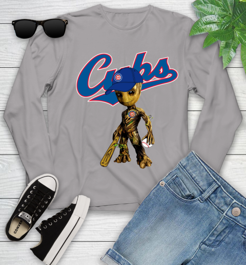 MLB Chicago Cubs Groot Guardians Of The Galaxy Baseball Youth Long Sleeve 5