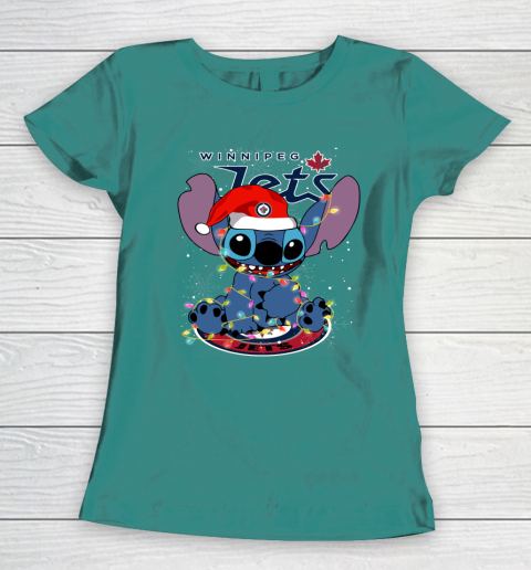 Winnipeg Jets NHL Hockey noel stitch Christmas Women's T-Shirt 10