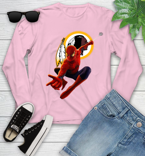 NFL Spider Man Avengers Endgame Football Washington Redskins Youth Long Sleeve 10
