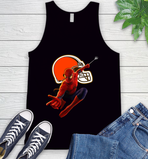NFL Spider Man Avengers Endgame Football Cleveland Browns Tank Top 2