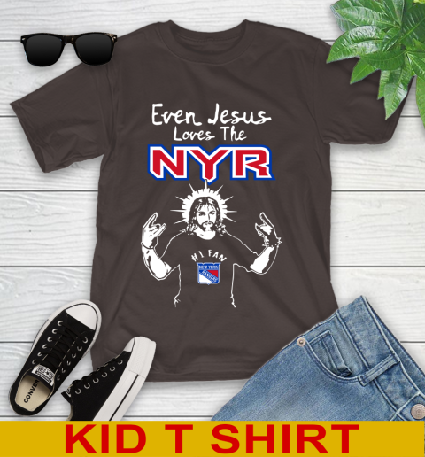 New York Rangers NHL Hockey Even Jesus Loves The Rangers Shirt Youth T-Shirt 6