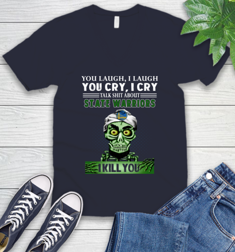 NBA Talk Shit About Golden State Warriors I Kill You Achmed The Dead Terrorist Jeffrey Dunham Basketball V-Neck T-Shirt 2