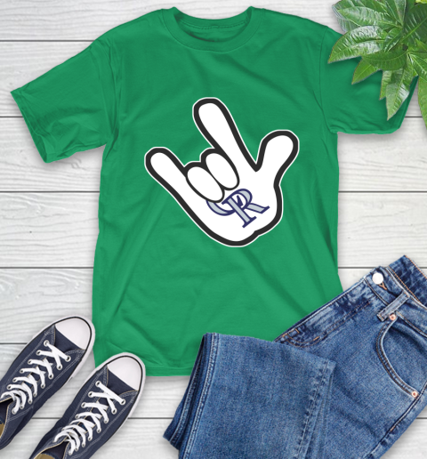 Colorado Rockies MLB Baseball Mickey Rock Hand Disney T-Shirt 7