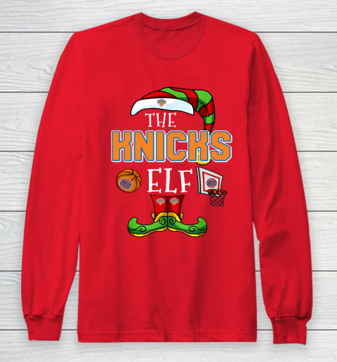 New York Knicks Christmas ELF Funny NBA Long Sleeve T-Shirt 7