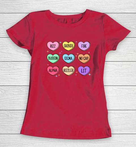 Skibidi Valentine's Day Candy Heart Funny Valentine Rizz Women's T-Shirt 7