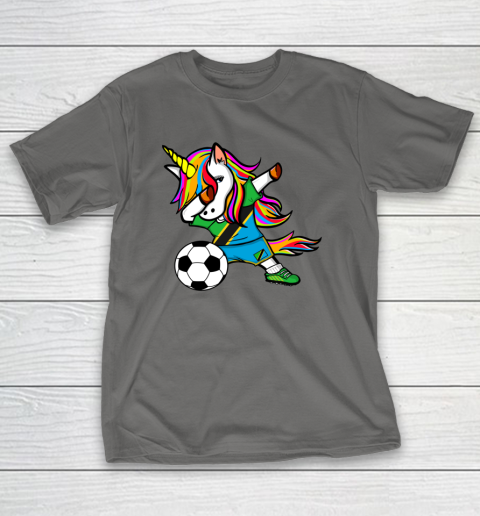 Dabbing Unicorn Tanzania Football Tanzanian Flag Soccer T-Shirt 9