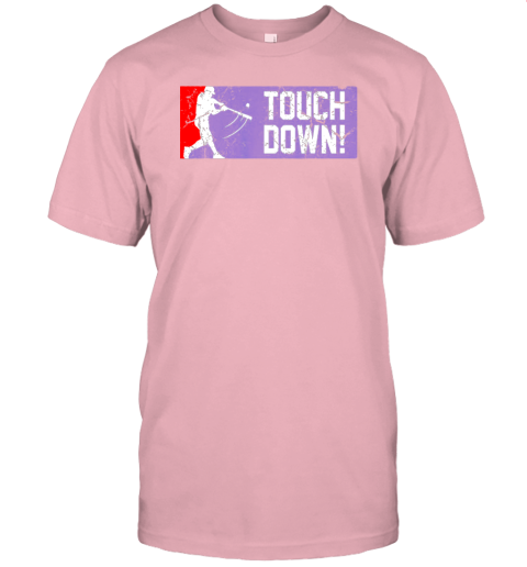 wvr1 touchdown baseball funny family gift base ball jersey t shirt 60 front pink