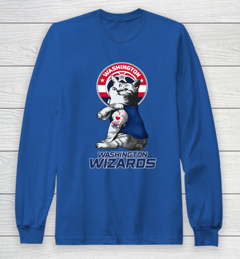 NBA Basketball My Cat Loves Washington Wizards Long Sleeve T-Shirt - Image 7