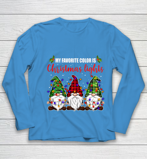 My Favorite Color Is Christmas Light Gnome Merry Christmas Youth Long Sleeve 5