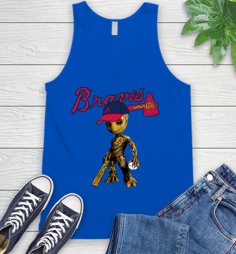 MLB Atlanta Braves Groot Guardians Of The Galaxy Baseball Tank Top 5