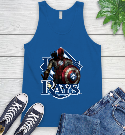 MLB Captain America Thor Spider Man Hawkeye Avengers Endgame Baseball Tampa Bay Rays Tank Top 5
