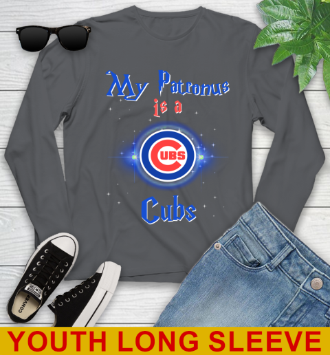 MLB Baseball Harry Potter My Patronus Is A Chicago Cubs Youth Long Sleeve 9