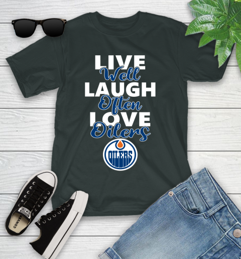 NHL Hockey Edmonton Oilers Live Well Laugh Often Love Shirt Youth T-Shirt 5