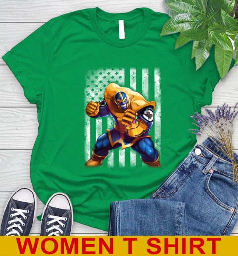 NHL Hockey Winnipeg Jets Thanos Marvel American Flag Shirt Women's T-Shirt - Image 8