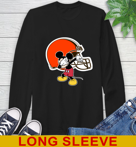 Cleveland Browns NFL Football Dabbing Mickey Disney Sports Long Sleeve T-Shirt 2