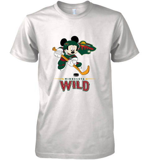 NHL Hockey Mickey Mouse Team Minnesota Wild Premium Men's T-Shirt