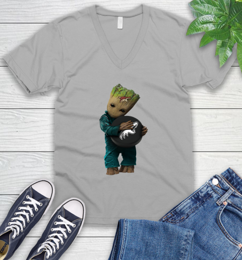 NHL Groot Guardians Of The Galaxy Hockey Sports Arizona Coyotes V-Neck T-Shirt 4