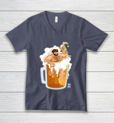 ADAM LIKES A BIG BEER LGBT Gay Pride V-Neck T-Shirt 7