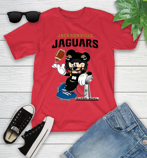 NFL Jacksonville Jaguars Mickey Mouse Disney Super Bowl Football T Shirt Youth T-Shirt 10