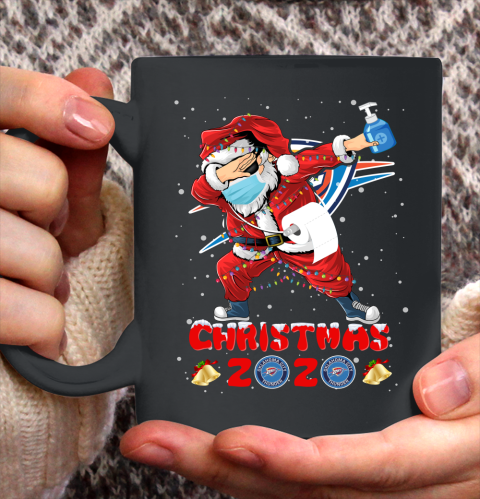 Oklahoma City Thunder Funny Santa Claus Dabbing Christmas 2020 NBA Ceramic Mug 11oz