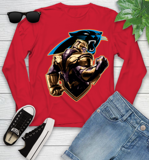 NFL Thanos Avengers Endgame Football Sports Carolina Panthers Youth Long Sleeve 11